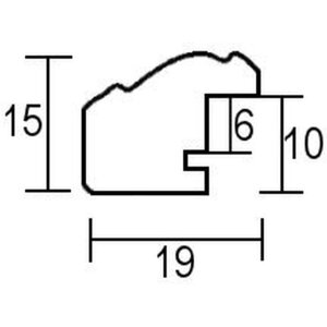 Efekt ramki drewnianej profil 32 szary-niebieski 10,5x14,8 cm szkło akrylowe