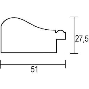 Lustro ścienne Effect Wood Profile 95 Black 30x40 cm Lustro