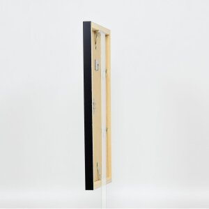 Effect Wall Mirror Wood Profile Top Cube Mirror Black 50x70 cm