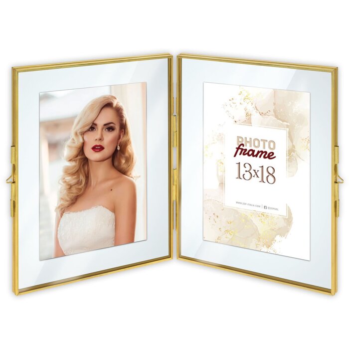 ZEP Metal Double Frame Bruxelles gold 2 zdjęcia 10x15 cm (32,5x20 cm)