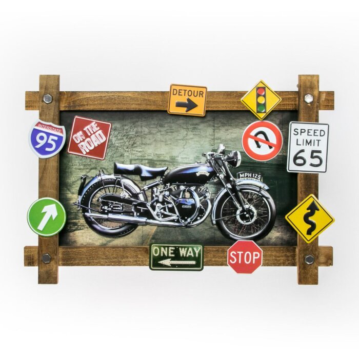 ZEP Dekoracja ścienna GALLUP 59x40x4 cm Motorbike