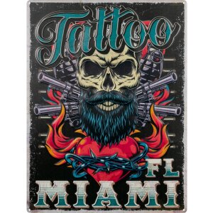 ZEP Znak blaszany TATTOO 47x35x0,5 cm Miami