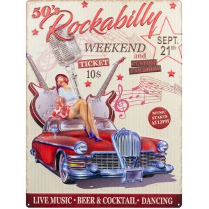 ZEP Znak blaszany ROCKABILLY 47x35x0,5 cm