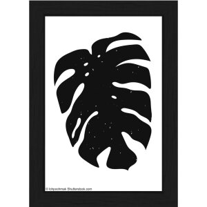 Ramka drewniana Walther Liv Monstera 10x15 cm czarna