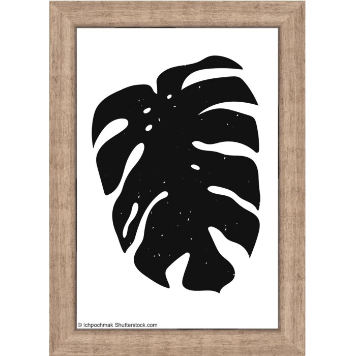 Walther Ramka drewniana Liv Monstera 10x15 cm Szara