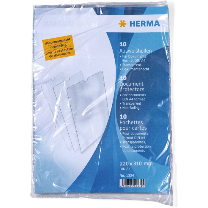 HERMA 1334 Etui na karty identyfikacyjne 220x310 mm Dokumenty DIN A4 Przezroczyste