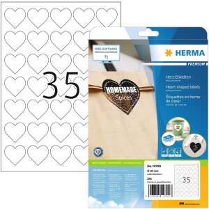 HERMA 10790 PREMIUM etykiety serca A4, Ø 35 mm,...