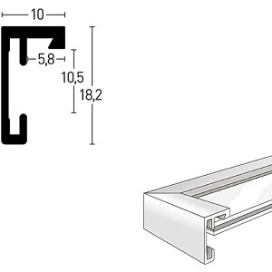 Nielsen Aluminiowa ramka na zdjęcia C2 struktura czarny mat 21x29,7 cm szkło akrylowe