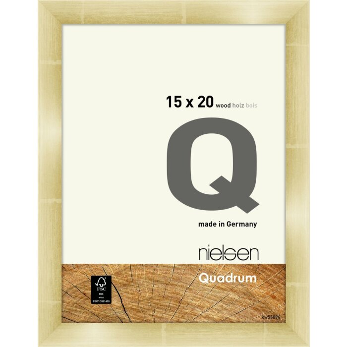 Nielsen Drewniana Ramka Zatrzaskowa Quadrum 15x20 cm złota