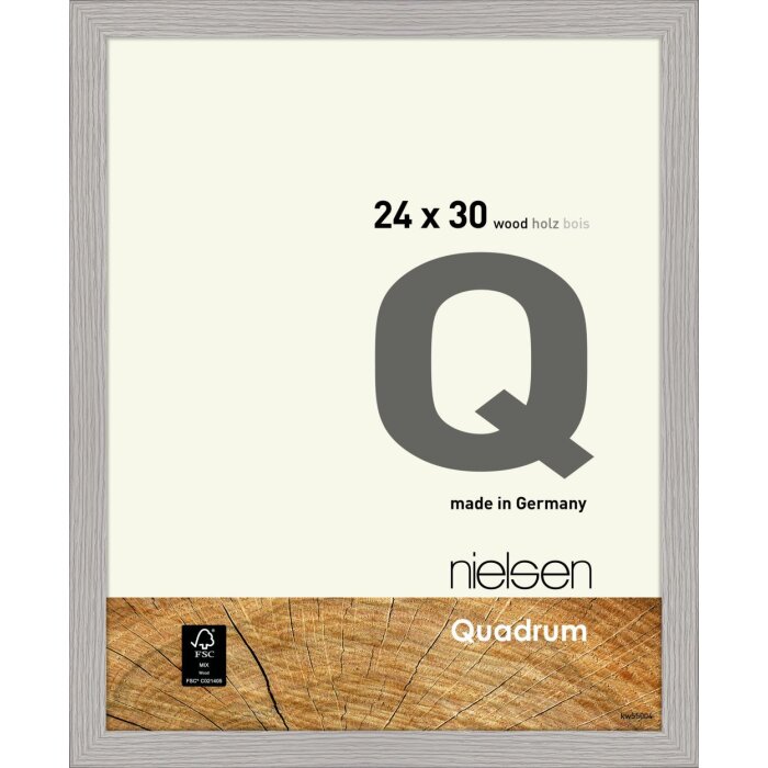 Nielsen drewniana ramka zatrzaskowa Quadrum 24x30 cm cementowo-szara