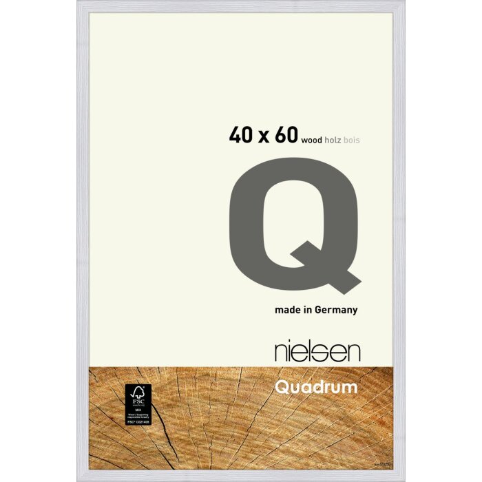 Nielsen Drewniana Ramka Zatrzaskowa Quadrum 40x60 cm Śnieżnobiała