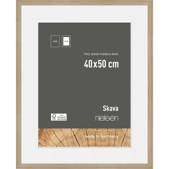 Nielsen Drewniana ramka na zdjęcia Skava dąb 40x50 cm z passepartout 30x40 cm