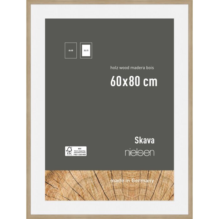 Nielsen Drewniana ramka na zdjęcia dąb Skava 60x80 cm z passepartout 50x70 cm