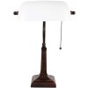 LumiLamp 5LL-5686 Lampa stołowa biała 26x16x40 cm E27-max 1x40W Lampa bankierska