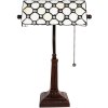 LumiLamp 5LL-5687 Lampa stołowa Tiffany biała 26x16x40 cm E27-max 1x40W