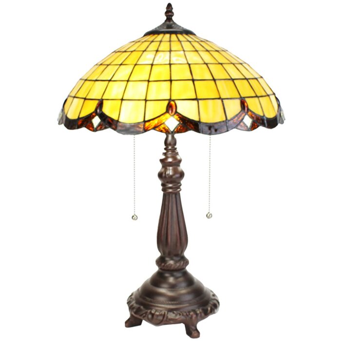 LumiLamp 5LL-6289 Lampa stołowa Tiffany Ø 41x57 cm E27-max 2x60W