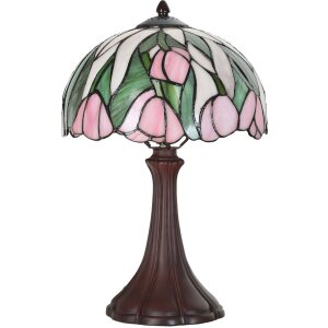 LumiLamp 5LL-6307 Lampa stołowa Tiffany różowa...