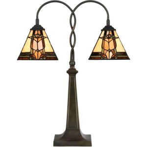 LumiLamp 5LL-6322 Lampa stołowa Tiffany beżowa 48x66 cm...