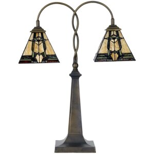 LumiLamp 5LL-6322 Lampa stołowa Tiffany beżowa 48x66 cm...