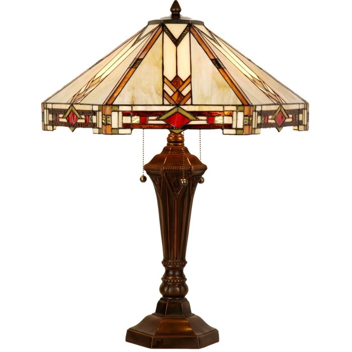 LumiLamp 5LL-6325 Lampa stołowa Tiffany Beige 50x50x75 cm E27-max 2x60W