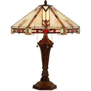 LumiLamp 5LL-6325 Lampa stołowa Tiffany Beige 50x50x75 cm...