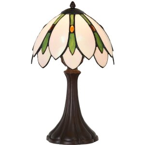 LumiLamp 5LL-6328 Lampa stołowa Tiffany biała Ø...