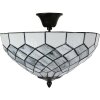 LumiLamp 5LL-6331 Lampa sufitowa Tiffany Grey Ø 41x24 cm E14-max 2x40W