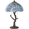 LumiLamp 5LL-6344 Lampa stołowa Tiffany niebieska Ø 40x60 cm E27-max 2x60W