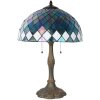 LumiLamp 5LL-6347 Lampa stołowa Tiffany niebieska Ø 40x61 cm E27-max 2x60W