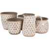 Clayre & Eef 6CE1654L Dzbanek dekoracyjny ceramiczny beżowo-czarny 21x15x23 cm