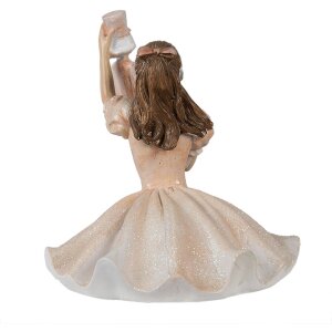 Clayre & Eef 6PR3944 Dekoracyjna balerina różowa biała 12x12x13 cm polyresin