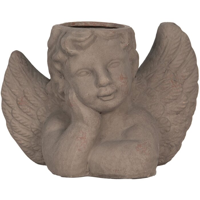 Clayre & Eef 6TE0401S Doniczka do wnętrz Angel Grey 23x13x17 cm