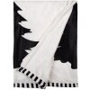 Clayre & Eef BWX60-2 Plaid White Black 130x170 cm