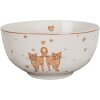 Clayre & Eef KCSBO Miska na zupę biało-brązowa Ø 14x7 cm 500 ml Porcelana