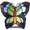 LumiLamp 5LL-6340 Lampa stołowa Tiffany motyl 15x8x13 cm (LED) Niebieski