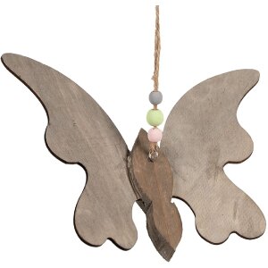 Clayre & Eef 6H2320 Zawieszka dekoracyjna Motyl 21x3x15 cm Brązowy