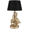 Clayre & Eef 6LMC0080 Lampa stołowa Gęsi Złoty Kolor Czarny Ø 20x37 cm E27