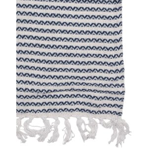 Clayre & Eef KT060.135 Plaid Beige Blue Zigzag Pattern 125x150 cm