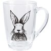 Clayre & Eef RAEGL0002 Szklanka do herbaty Rabbit Transparent 300ml 11x8x11cm