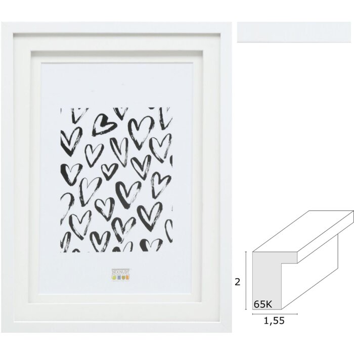 Ramka na zdjęcia Deknudt S65KK1 biała podwójne passe-partout 13x13 cm do 20x30 cm