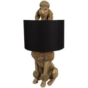 Clayre & Eef 5LMC0036 Lampa stołowa Poodle Gold Black...