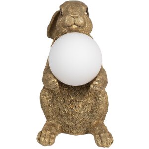 Clayre & Eef 6LMP790 Lampa stołowa Bunny Gold G9 max...