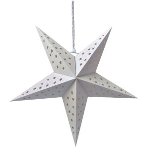 Clayre & Eef 6PA0512MW Dekoracja Star White 45x15x45 cm