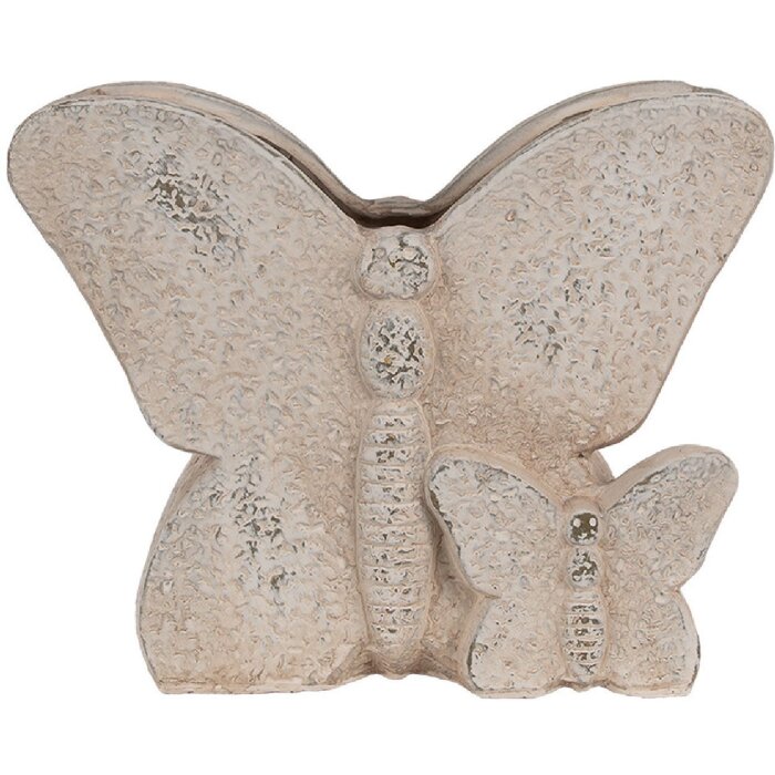 Clayre & Eef 6TE0514 Doniczka Butterfly Beige 24x10x19 cm