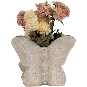 Clayre & Eef 6TE0514 Doniczka Butterfly Beige 24x10x19 cm