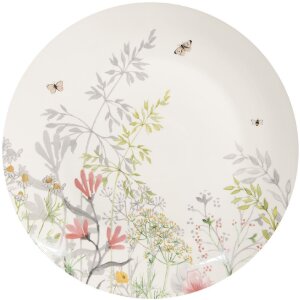 Clayre & Eef Duży Talerz Botaniczny Porcelana Biały...