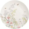 Clayre & Eef Duży Talerz Botaniczny Porcelana Biały Ø 26x2 cm