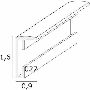 Deknudt S027S2 Ramka zwykła aluminiowa czarna błyszcząca 13,0x18,0 cm