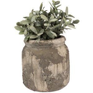 Clayre & Eef 6TE0518M Doniczka Grey Beige Ø 14x13 cm