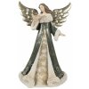 Clayre & Eef 6PR3959GG Figurka anioła 16x9x25 cm szary/zielony